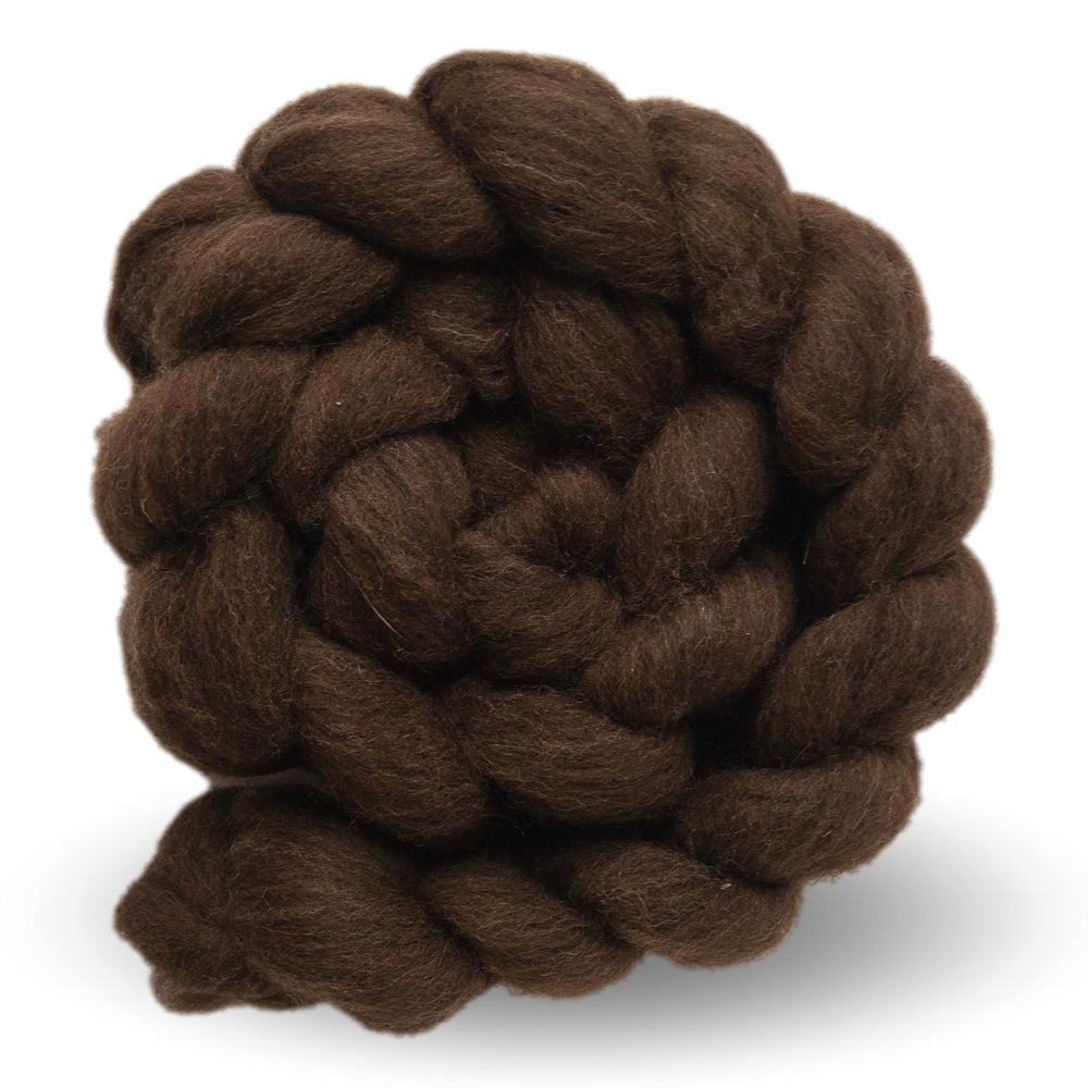 Merino Wool Roving - Natural Brown