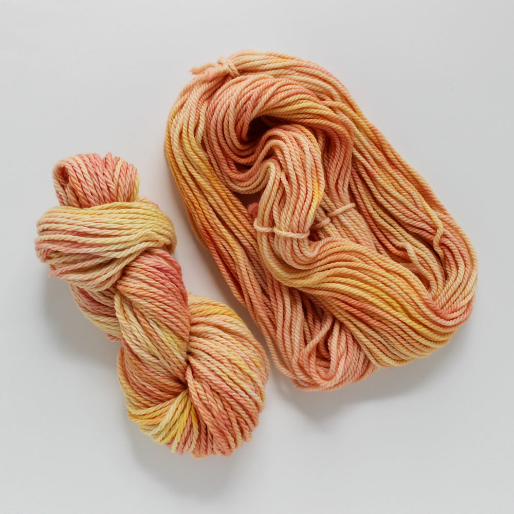 
                  
                    Load image into Gallery viewer, Strawberry Lemonade Handdyed Worsted Yarn
                  
                